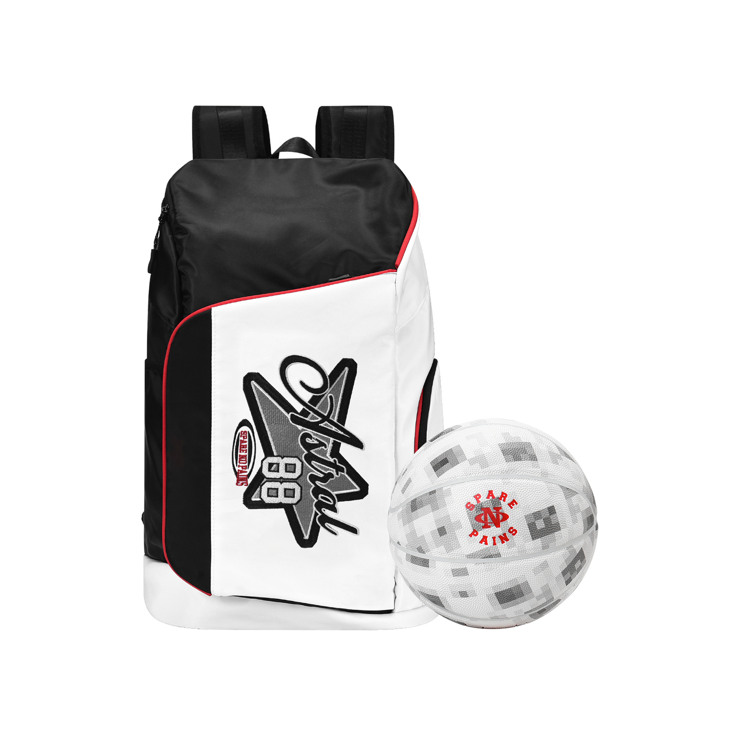 

Полиэстеровый баскетбольный рюкзак большой унисекс белый 8atheist черный (стиль 8)