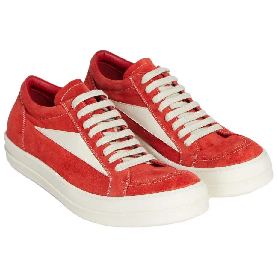 RICK OWENS Кроссовки для скейтбординга RO TEMPLE Suede Low top мужские красные — фото 4