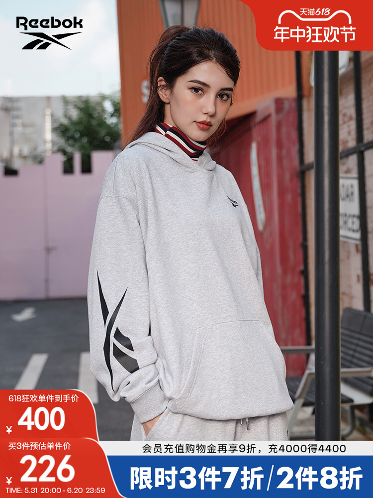 

Толстовка Reebok с капюшоном, синий