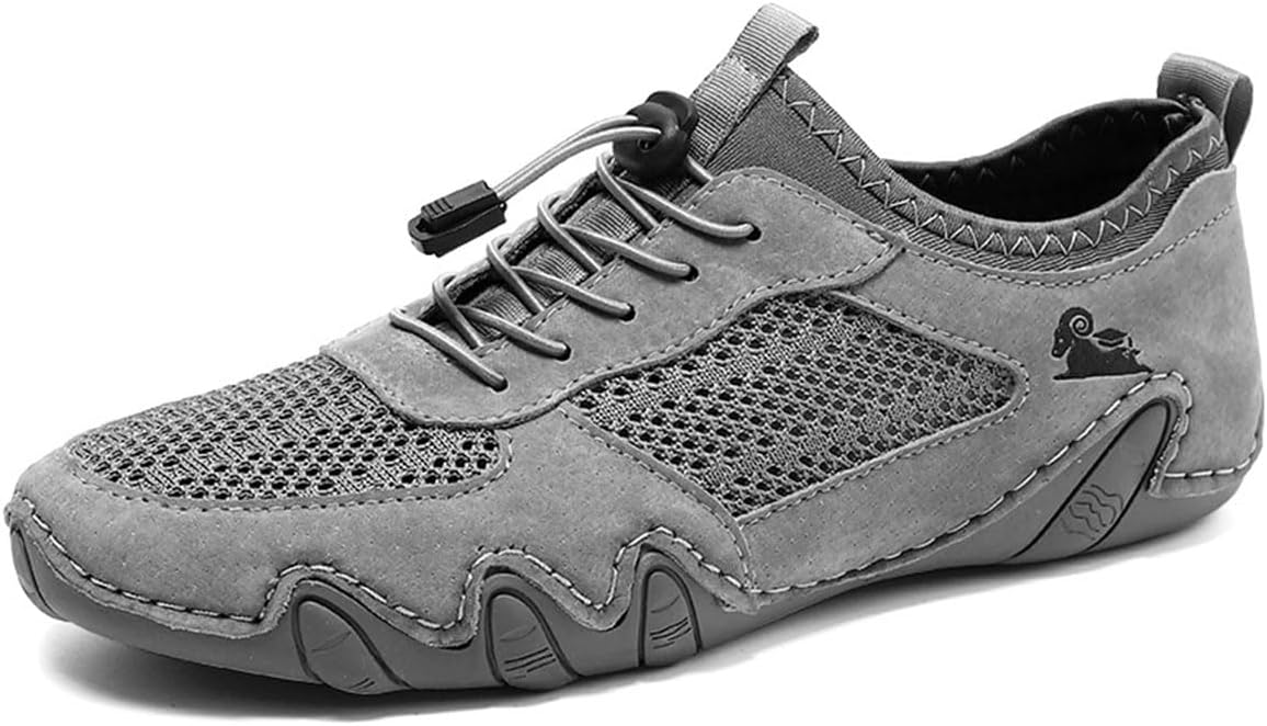 

Мужские кроссовки с сетчатой эластичной шнуровкой, для активного отдыха, дышащие, без застежки, чукка, нескользящие, легкие, для тренировок и прогулок Swezida, серый