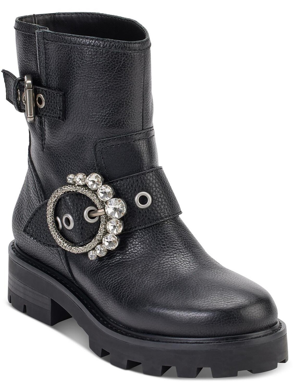 

Женские кожаные ботильоны Marceau с украшением Karl Lagerfeld Paris, цвет Black Tumbled Leather