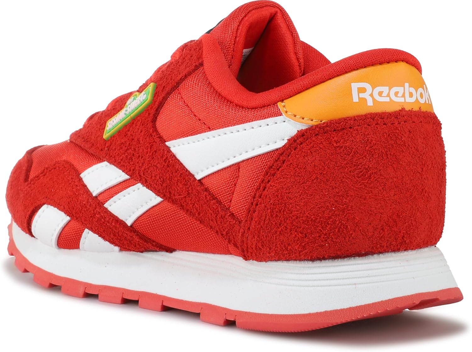 Кроссовки Reebok Classic Nylon (Little Kid), белый/красный/оранжевый — фото 2