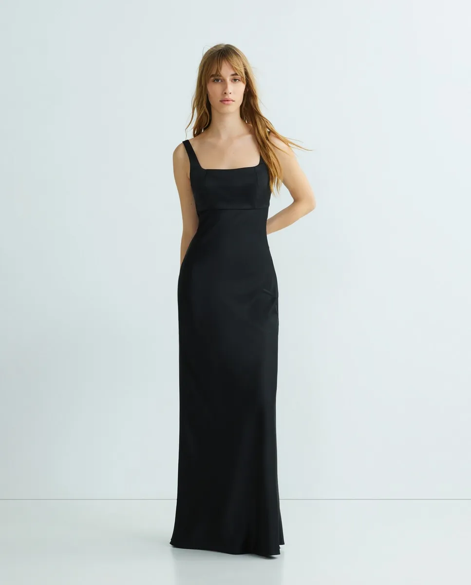 

Длинное сатиновое платье Marciano By Guess, черный