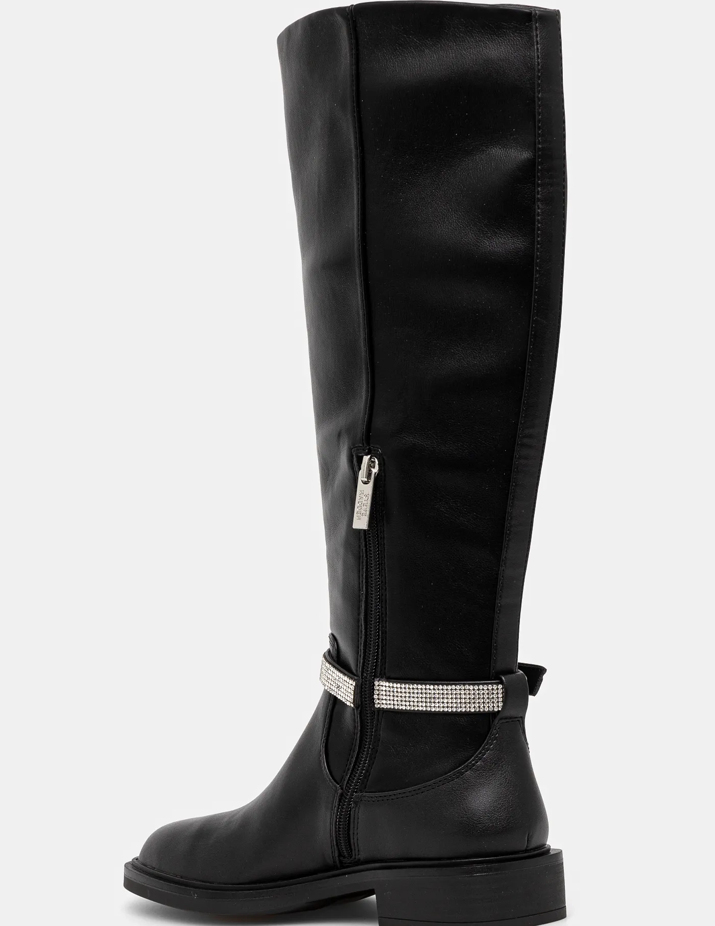 Женские сапоги Steve Madden высокие со стразами, черный — фото 4