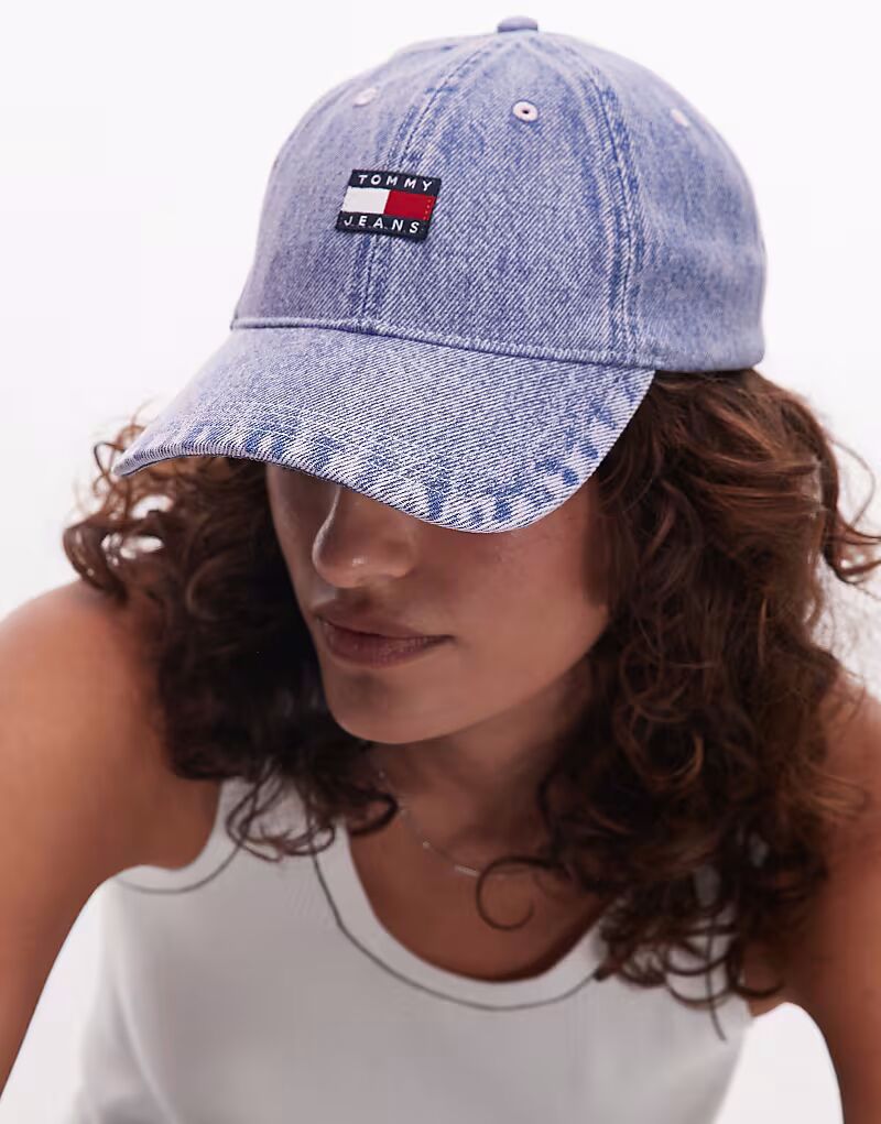 

Кепка из денима с логотипом-флажком Tommy Jeans сиреневого цвета