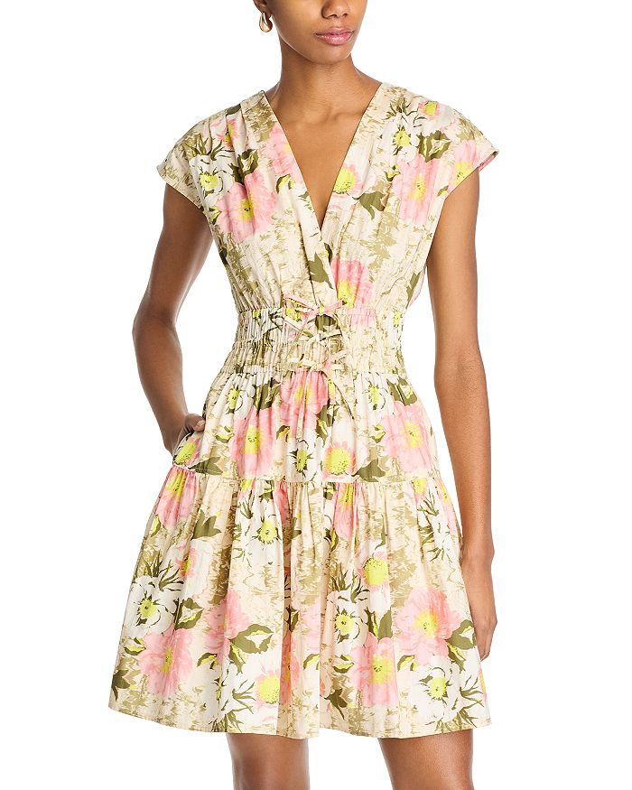 

Мини-платье Tora Floral Derek Lam 10 Crosby, коричневый/бежевый