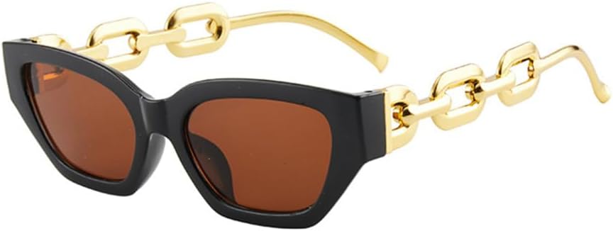 

Женские солнцезащитные очки в маленькой оправе с имитацией металлической цепочки, винтажные очки для защиты от солнца на открытом воздухе, мужские солнцезащитные очки VFDHN, 3