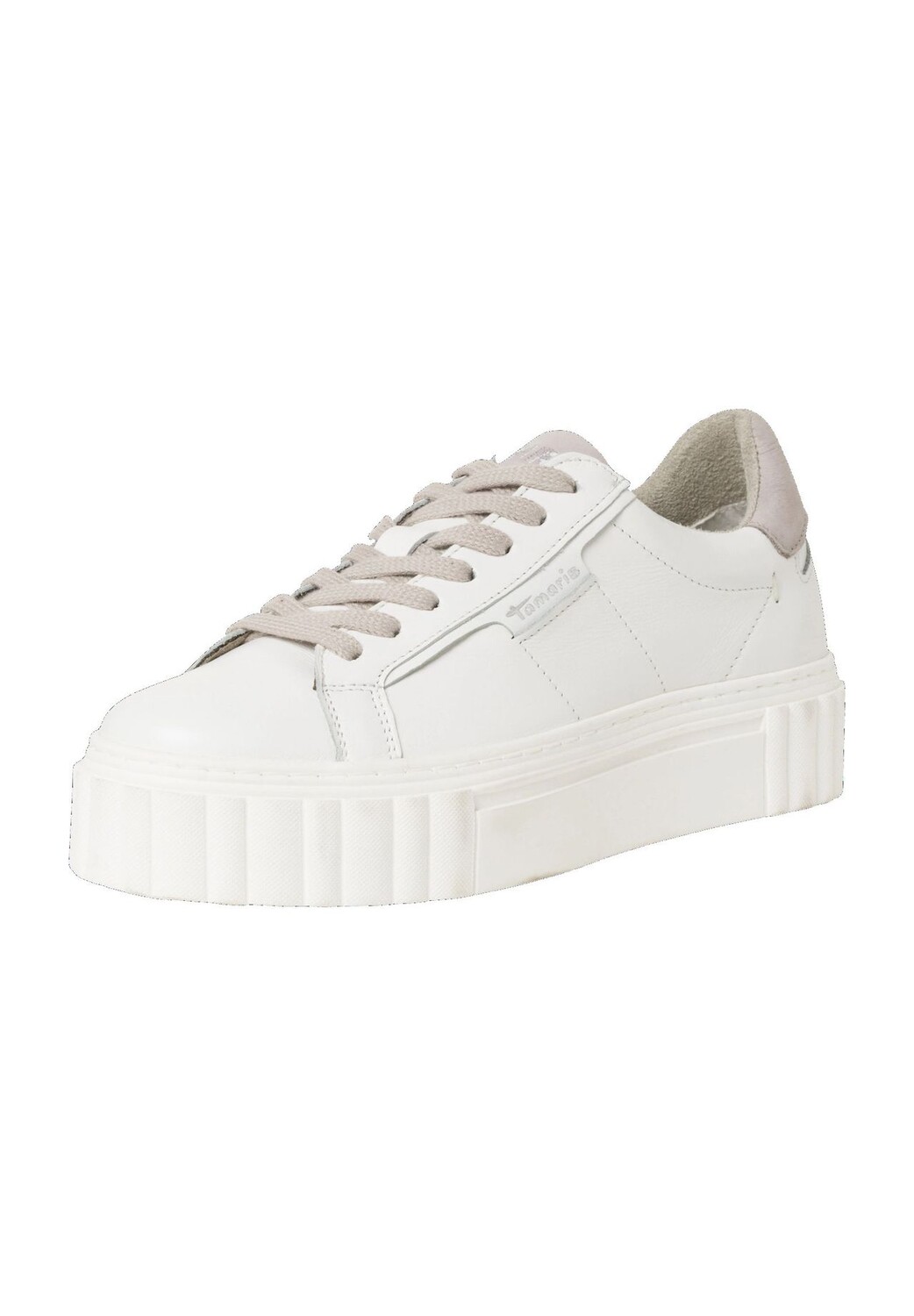 

Кроссовки на платформе кожаные женские Tamaris, цвет White Leather