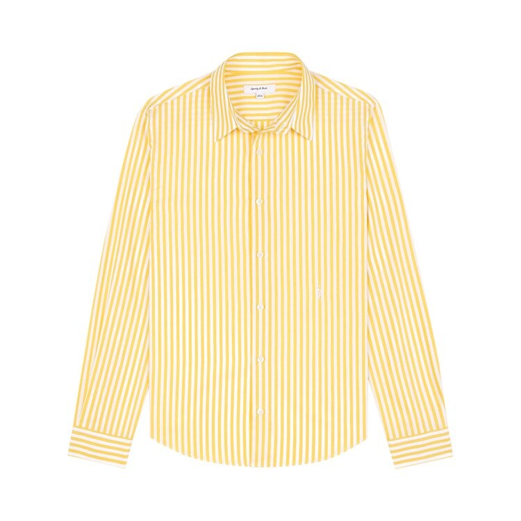 

Рубашка Sporty & Rich SRC Embroidered Button Down Shirt, цвет White/Yellow