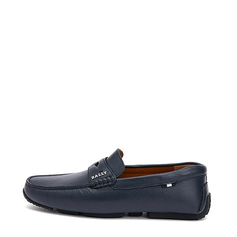 Bally Pavel 6217578 Мужские темно-синие туфли для вождения из бычьей кожи с принтом — фото 4