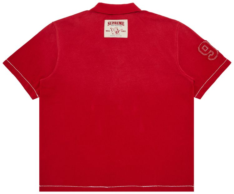 Поло Supreme x True Religion Appliqué, красный — фото 2