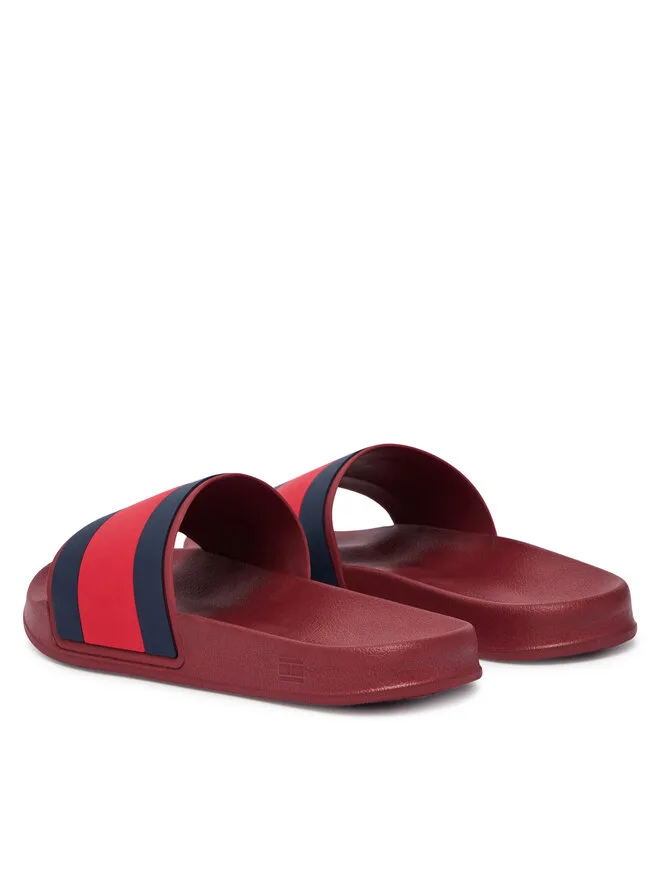 Tommy Hilfiger Сандалии Hilfiger Flag Pool Slide Core FM0FM05798 темно-красного цвета — фото 3
