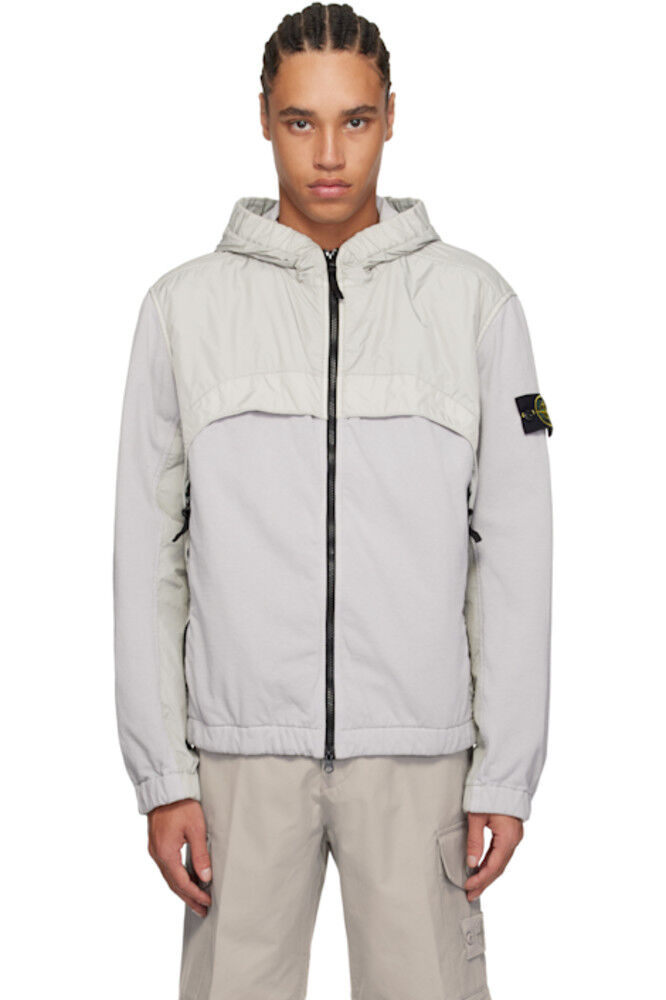 

Куртка R-NY из серой жатой ткани Reps Stone Island
