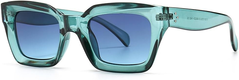 

Стильные разноцветные солнцезащитные очки для женщин и мужчин, винтажные солнцезащитные очки для женщин, уникальные очки с плоской верхней частью, защита от УФ-излучения UV400 HHZZYVY, Clear Blue-blue