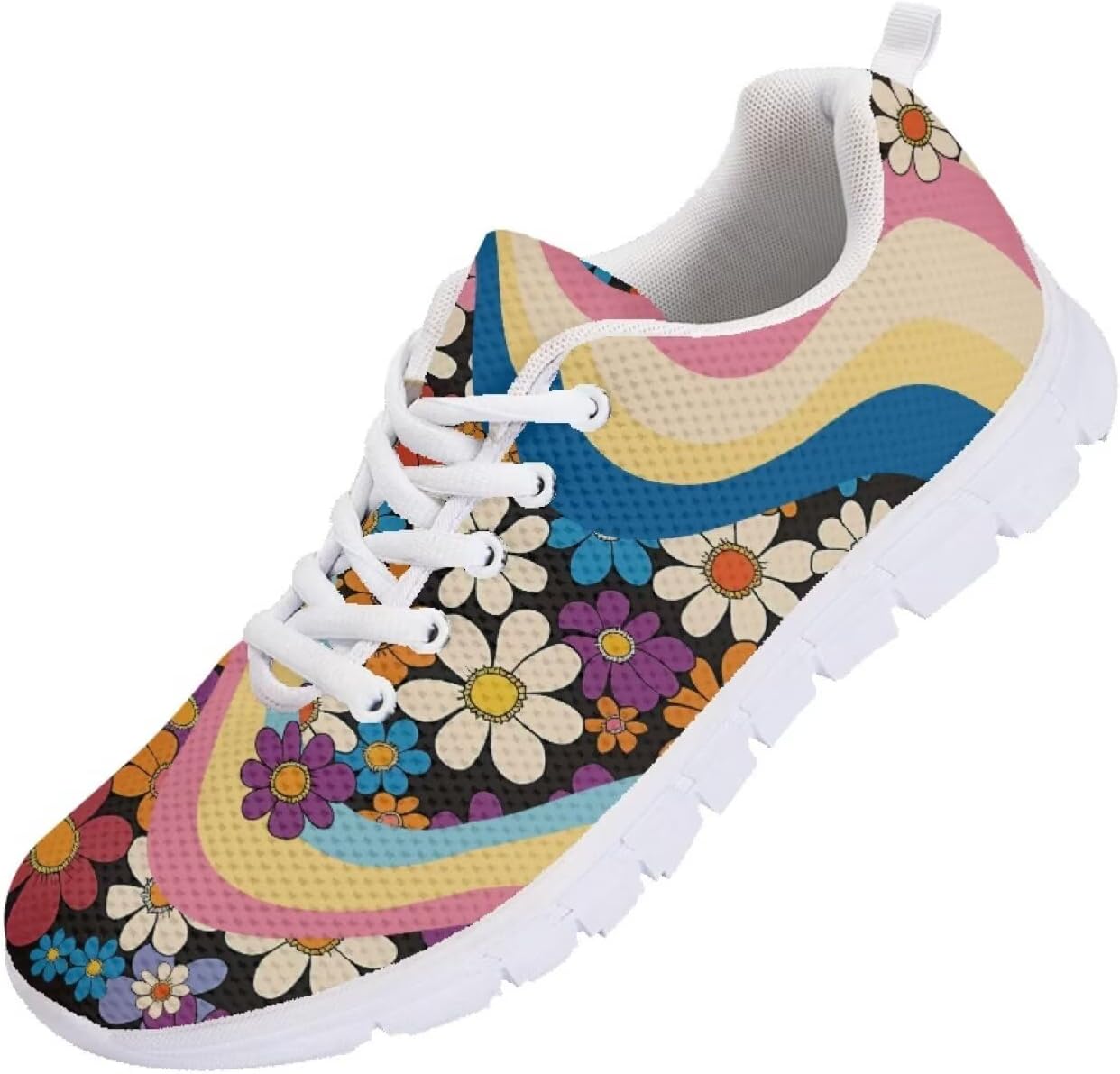 

Мужские кроссовки Funnydude Funny Print для тенниса, спортивные, удобные, дышащие, с сетчатым верхом, Cartoon Daisy