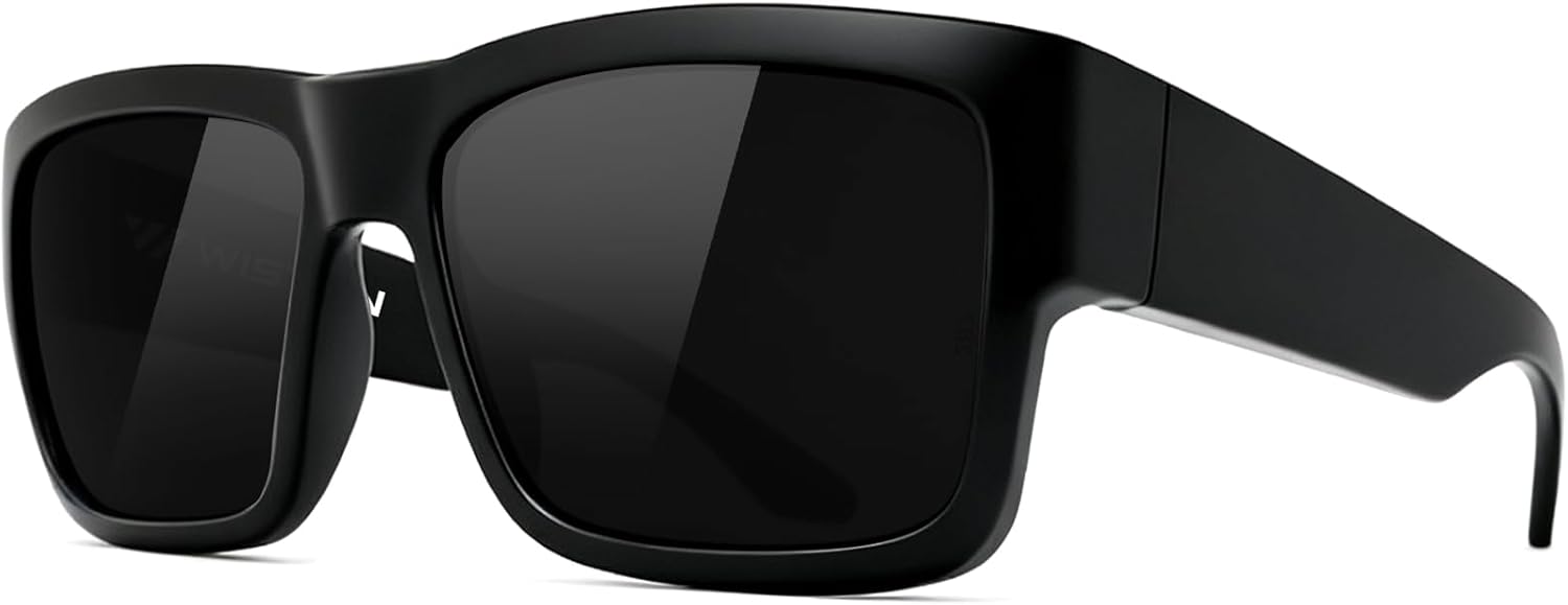 

Солнцезащитные очки WISTON XL Z87 для мужчин и женщин с большой широкой головой, сверхлегкая квадратная оправа TR90, защита от УФ-излучения UV400, защитные рабочие очки, Black/4 Dark Grey