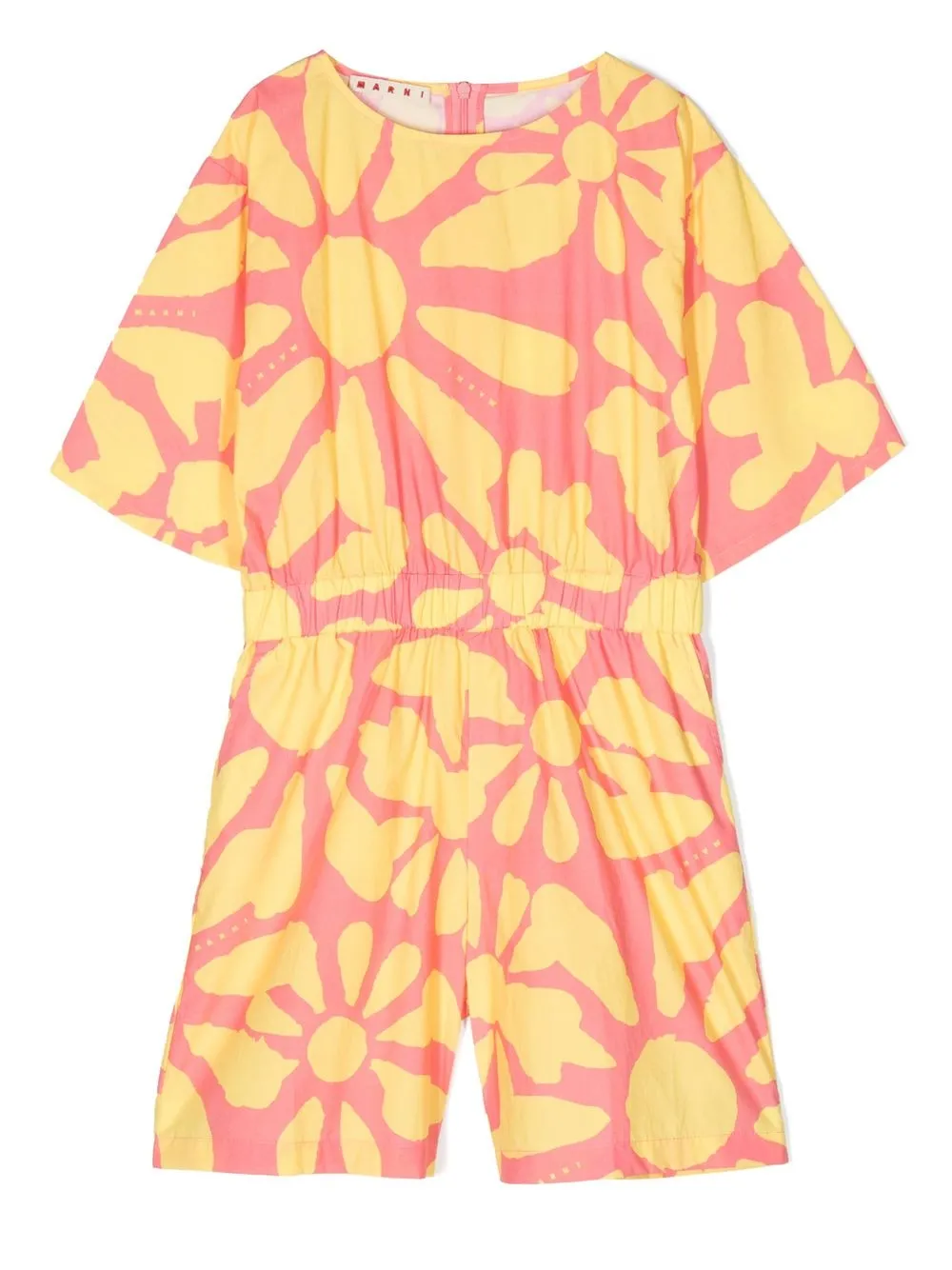 

Комбинезон с цветочным принтом Marni Kids, желтый