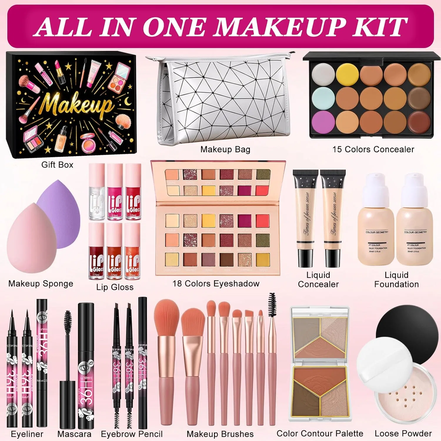 Универсальный набор косметики для макияжа All in One Make Up Set Viugex — фото 2