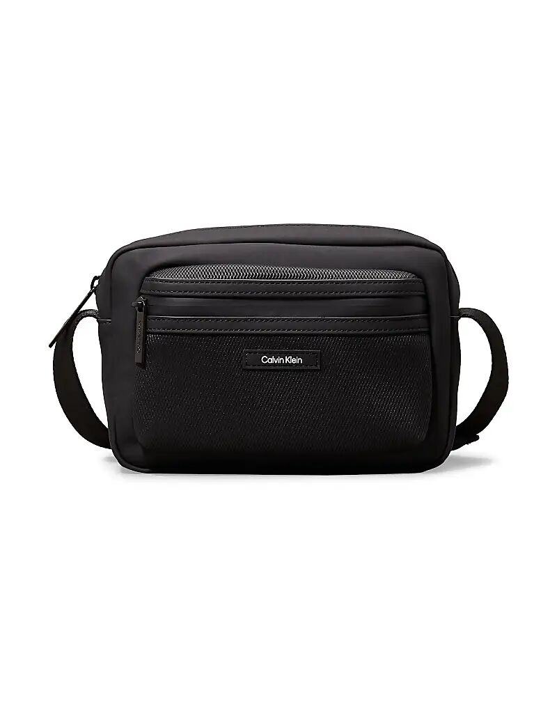 

Сумка через плечо из черной прорезиненной ткани Calvin Klein