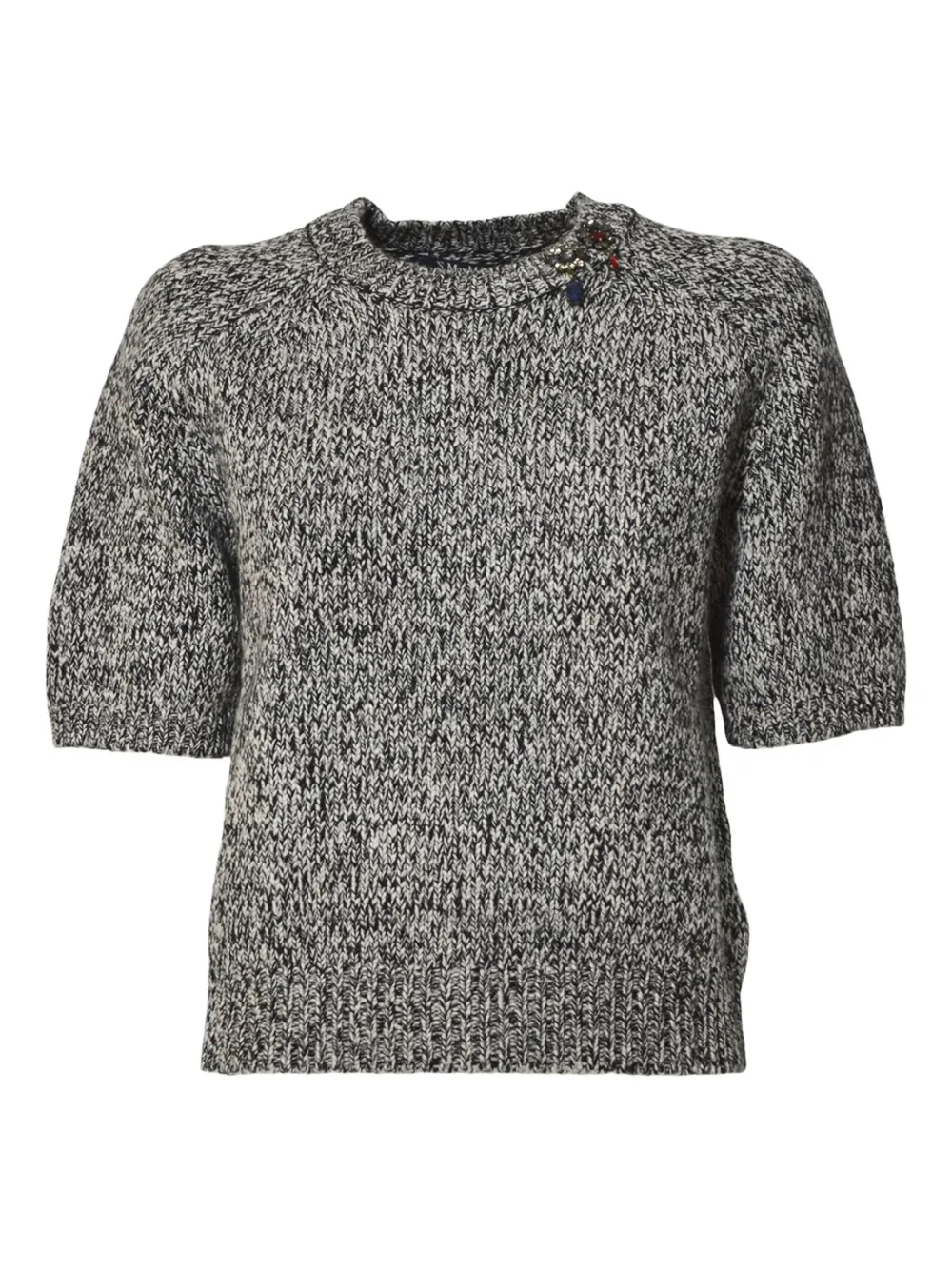 

Украшенный трикотажный свитер с короткими рукавами 'S Max Mara, черный