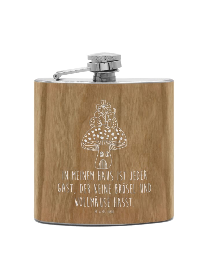 

Mr. & Mrs. Panda Фляжка с изображением божьей коровки, мухомора и надписью коричневого цвета