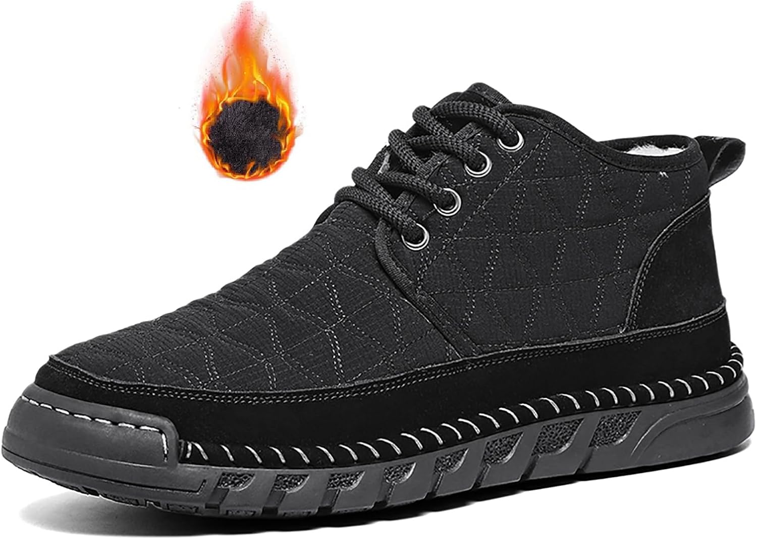 

Мужские повседневные ботинки LOVEHEYNEW из холщовой ткани с шнуровкой, модные, с ручной прострочкой, просторные, удобные, с мягкой подошвой, утепленные мехом, для снега, осенне-зимние, для активного отдыха, с противоскользящей подошвой, черный