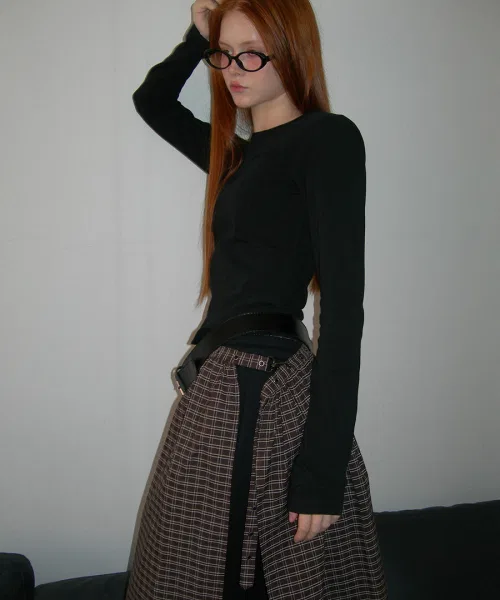 Женская юбка RENSE Eyelet Brown Check — фото 2