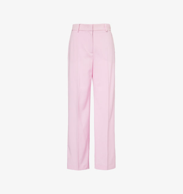 

Широкие шерстяные брюки Visivo с высокой посадкой Weekend Max Mara, розовый