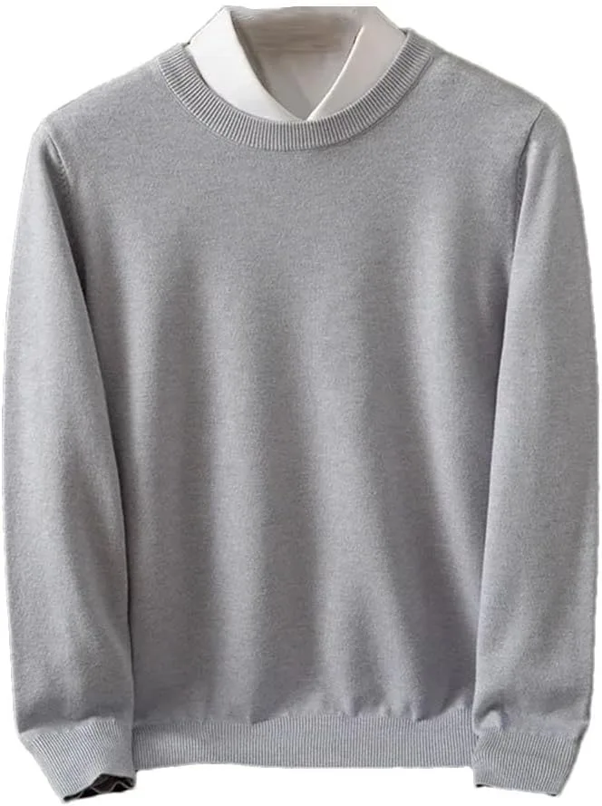 

Мужской весенний пуловер с длинными рукавами и круглым вырезом