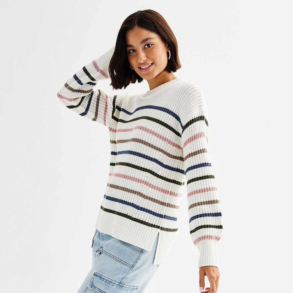 

Пуловер с круглым вырезом SO для юниоров, цвет Mauve Multi Stripe