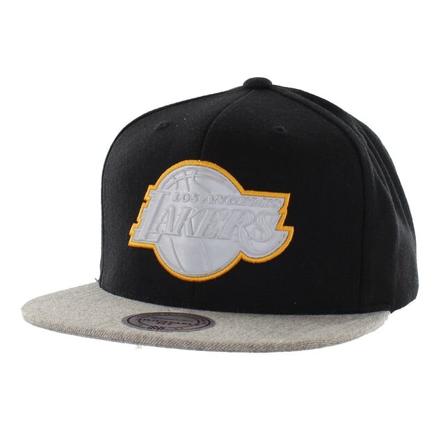 

Мужская кепка Mitchell & ness la Lakers черно-серая Mitchell And Ness, черный