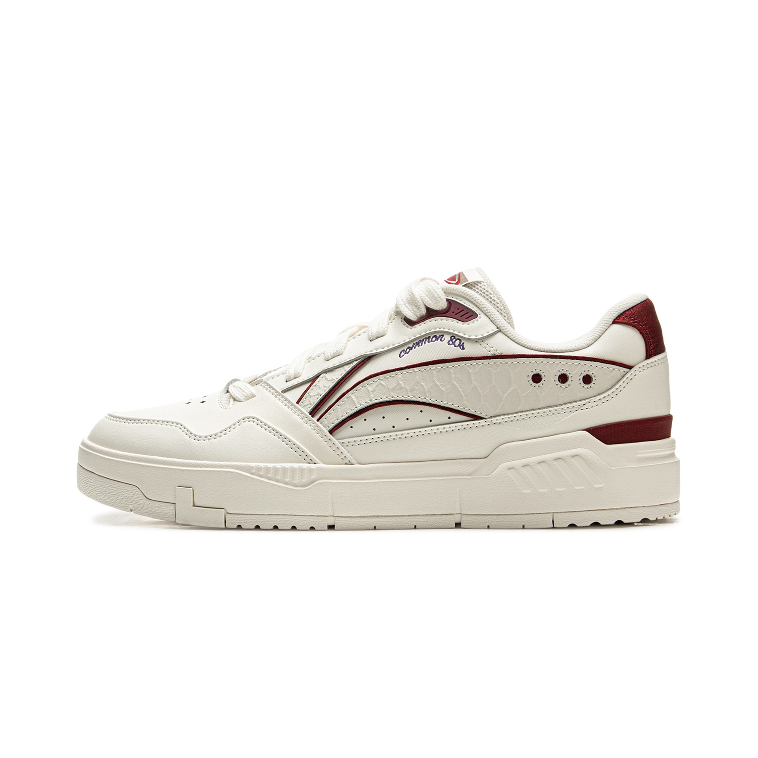 

LINING Кроссовки для скейтбординга Common 80s, увеличивающие рост, с противоскользящим и износостойким эффектом, с низким верхом, мужские, белые, красные