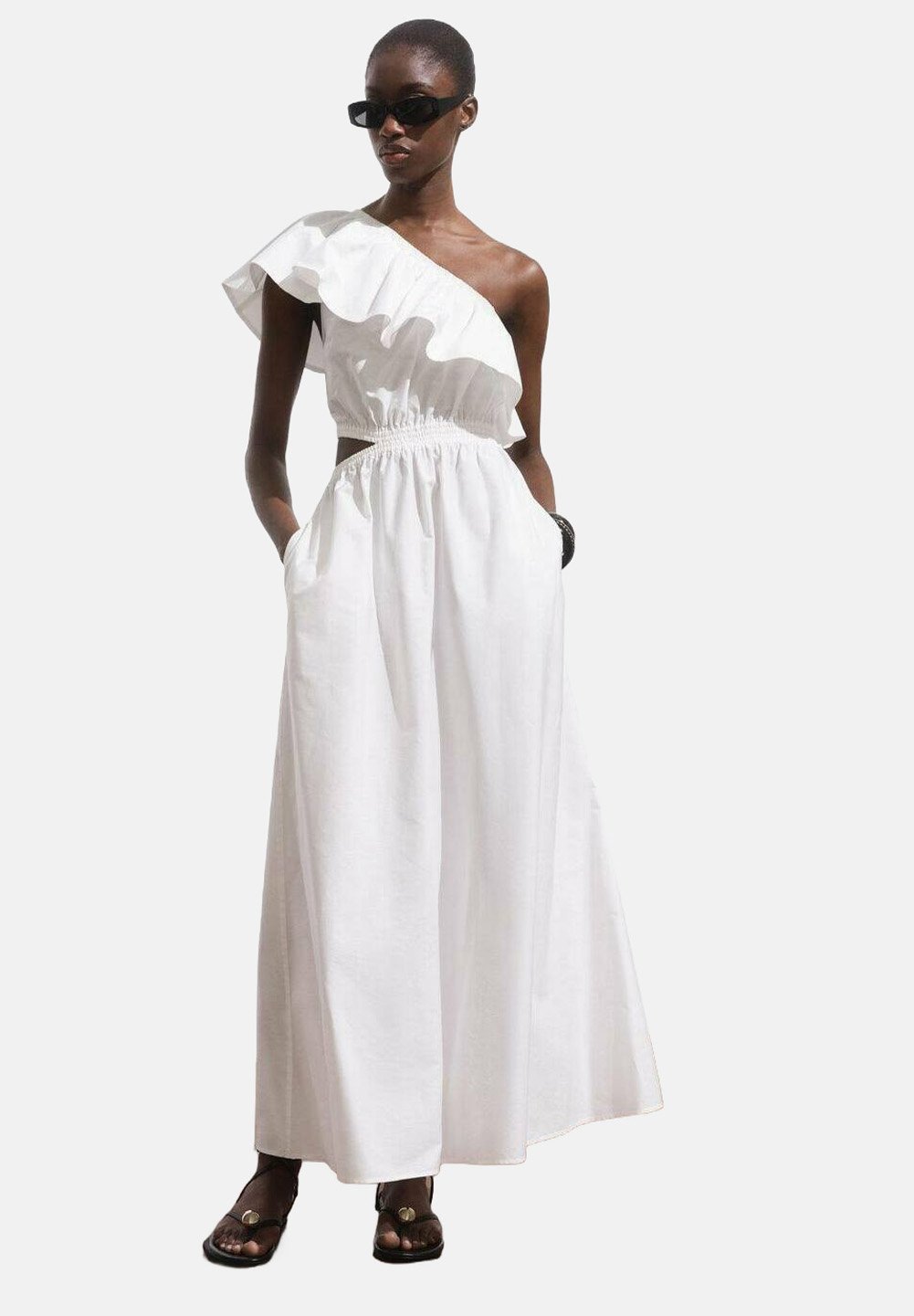 

Платье ASYMMETRICAL WITH CUT-OUT Mango, белый