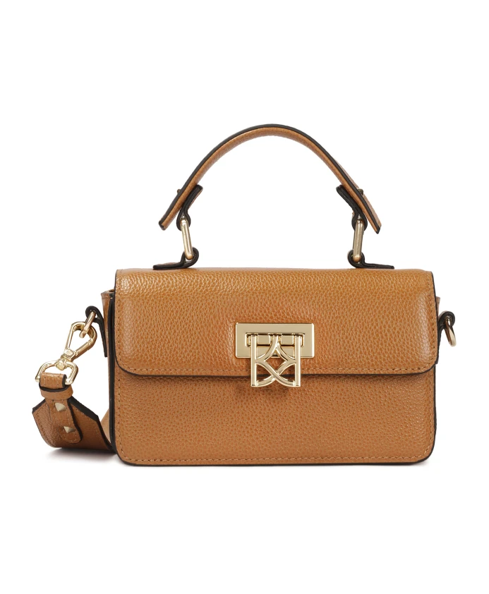 

Небольшая жесткая сумочка с ручкой и ремешком. Kazar, коричневый