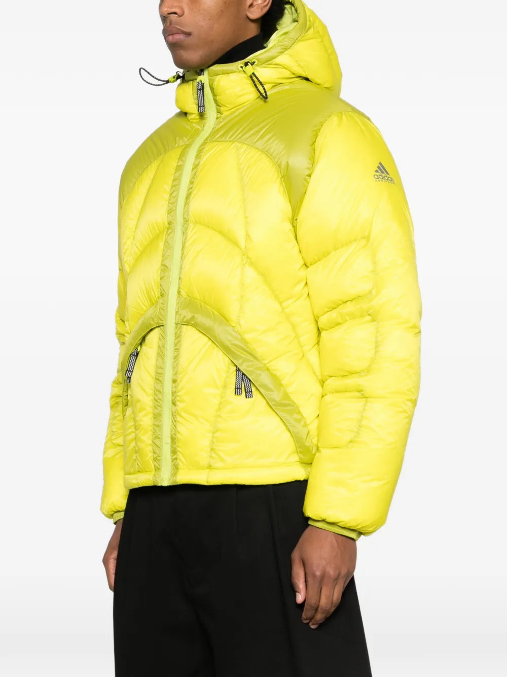 Стеганая куртка с капюшоном из материала Pertex Adidas, желтый — фото 3