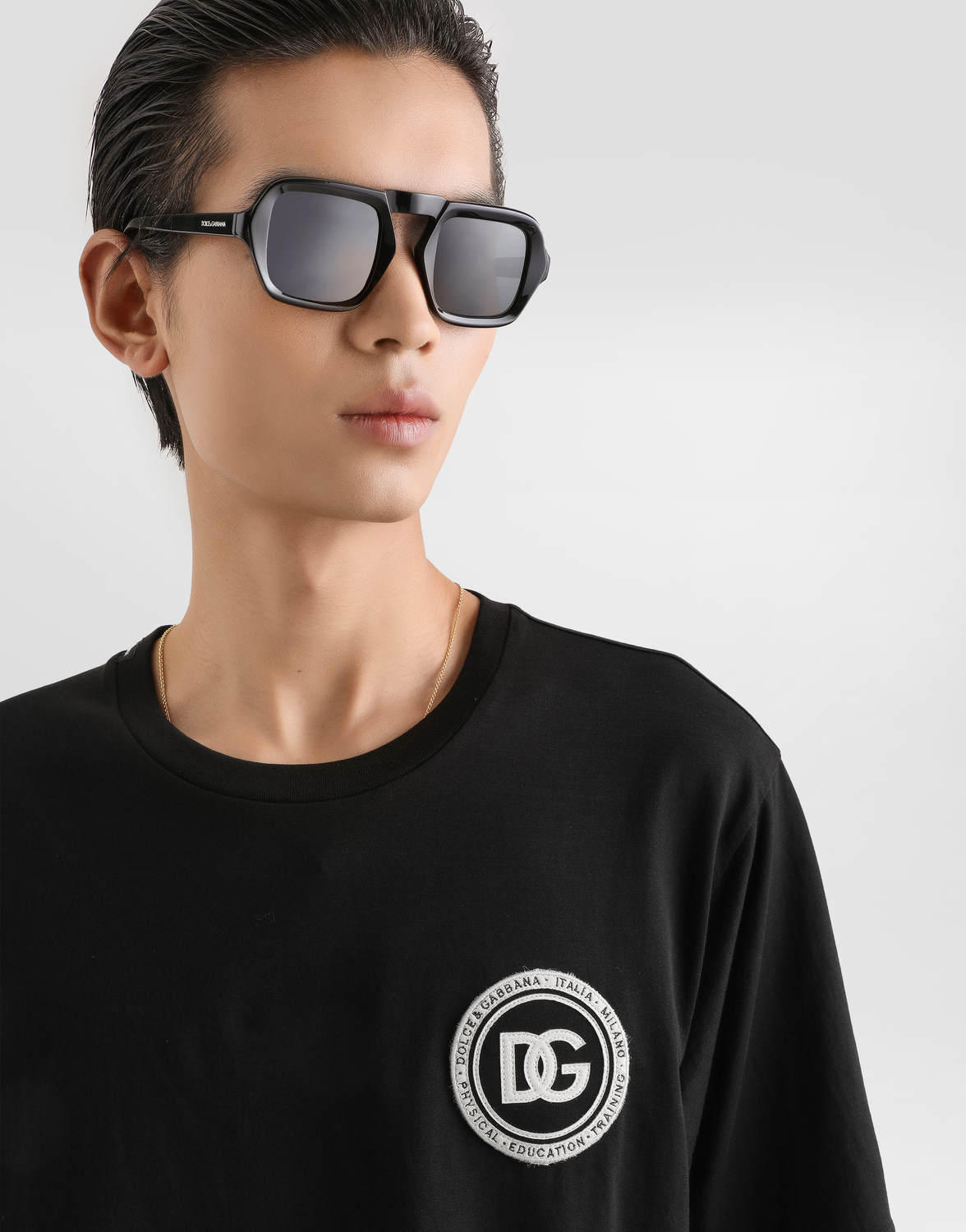 Футболка из джерси с нашивкой Dolce & Gabbana, черный — фото 2