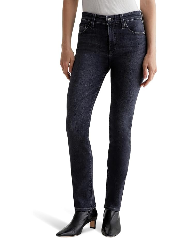 

Джинсы AG Jeans Mari Mid Rise Slim Straight Jeans in 8 Years Black Salt, цвет 8 Years Black Salt