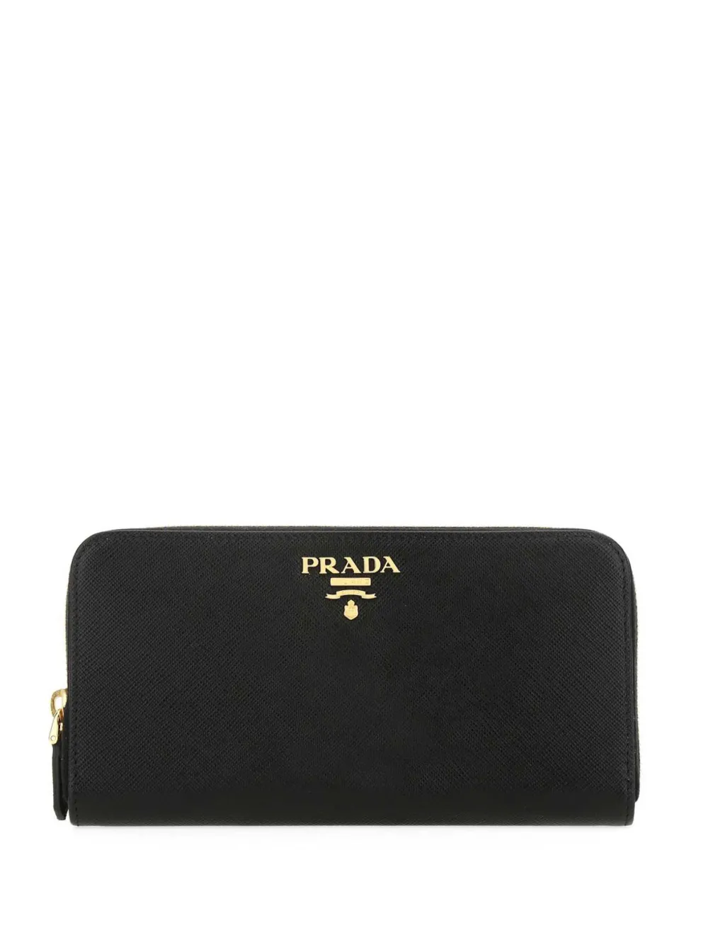 

Континентальный кошелек с круговой молнией Prada, черный
