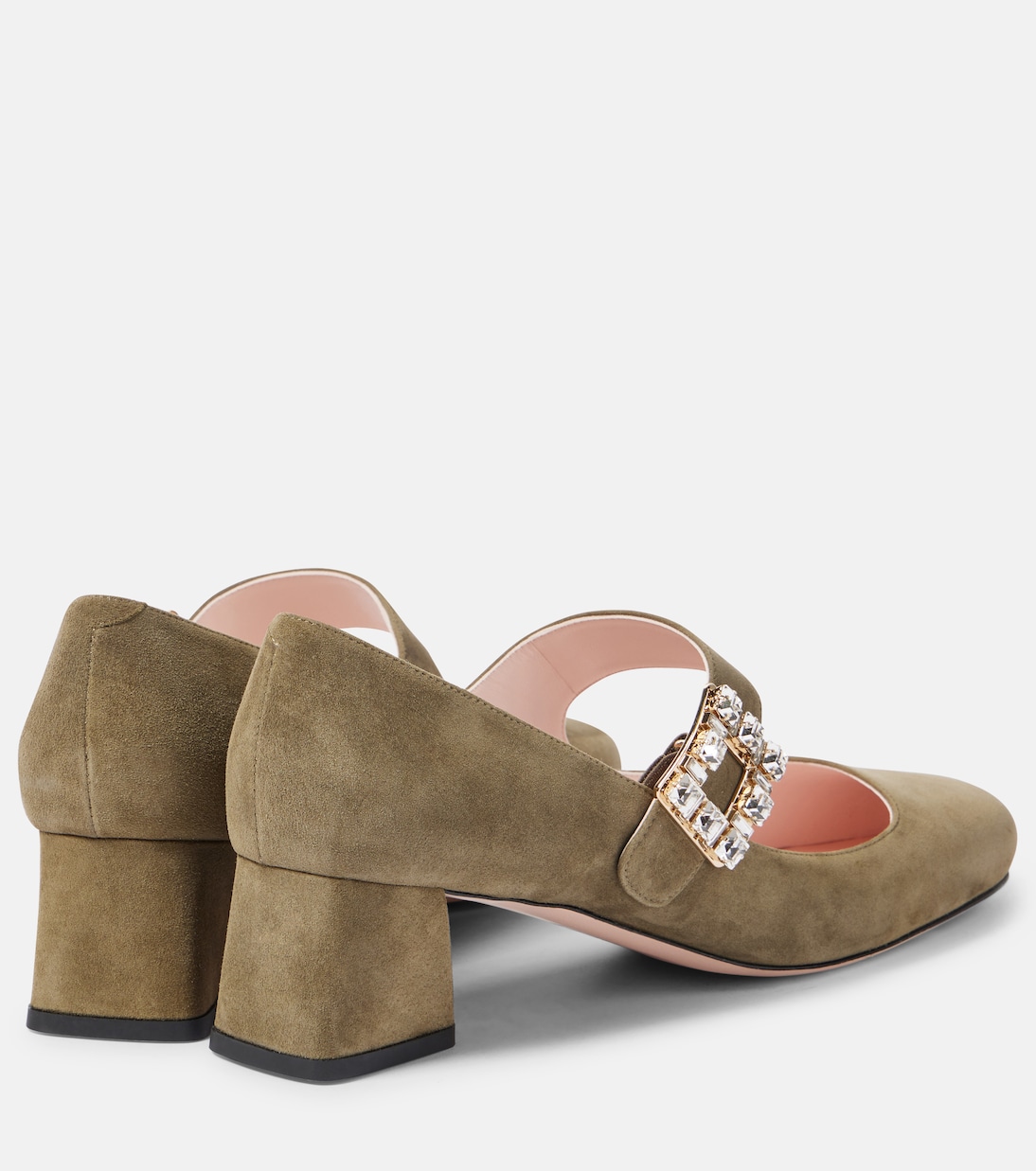 Замшевые туфли Trés Vivier 45 Roger Vivier, Olive Green — фото 2