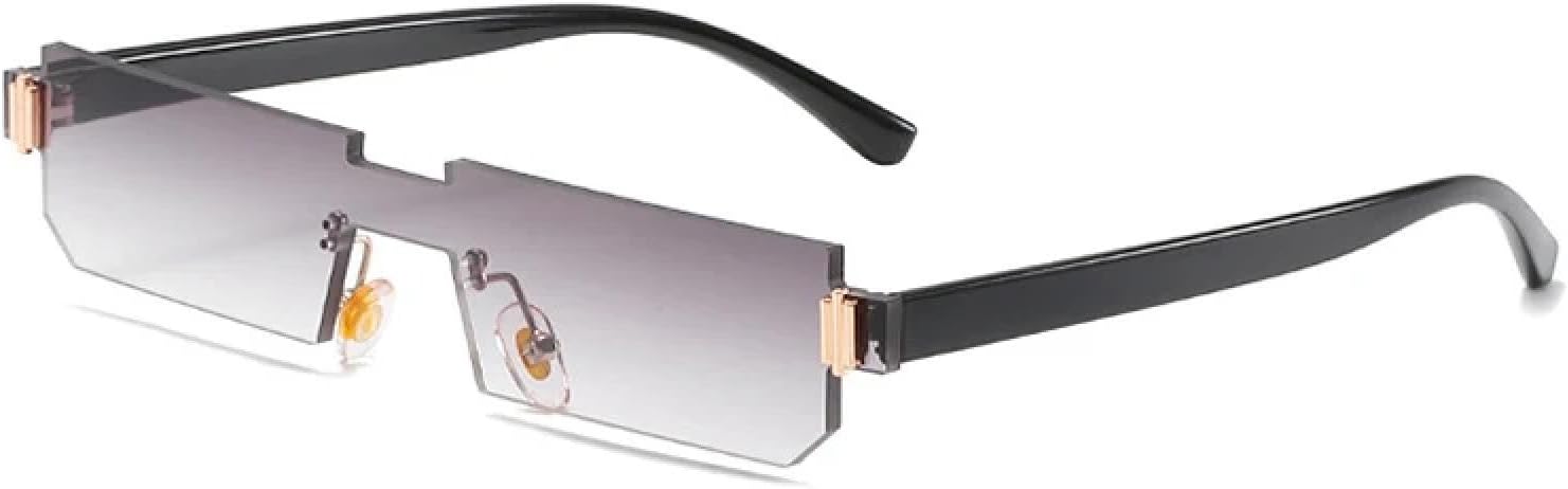 

Женские солнцезащитные очки без оправы для мужчин, модные, роскошные, цельные, в маленькой оправе, для активного отдыха и путешествий, с защитой от УФ-излучения UV400 TKKTLLT, Black Gradient Gray