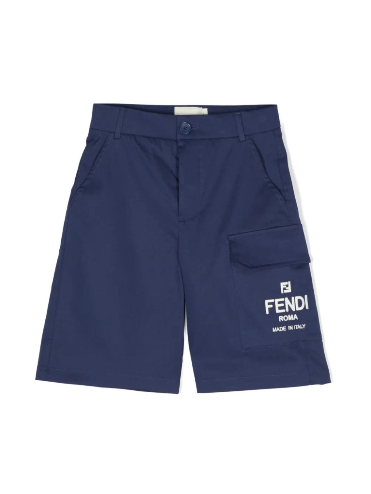 

Шорты с вышитым логотипом Fendi Kids, синий
