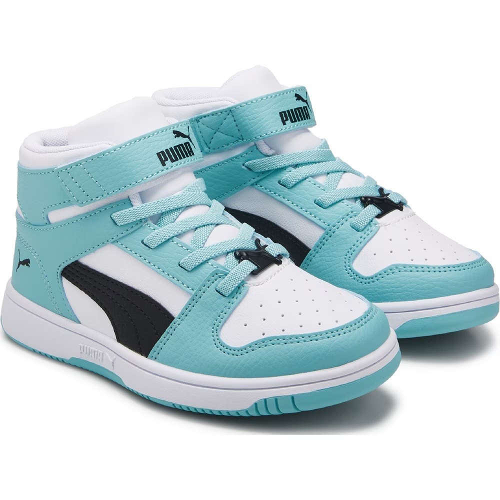 

Детские высокие кроссовки для баскетбола Puma rebound layup little kid, white/blue/black