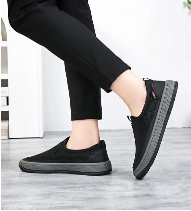 Лоферы на шнурке Mesh Slip on Walking Shoes, Black Hhhchpm — фото 3
