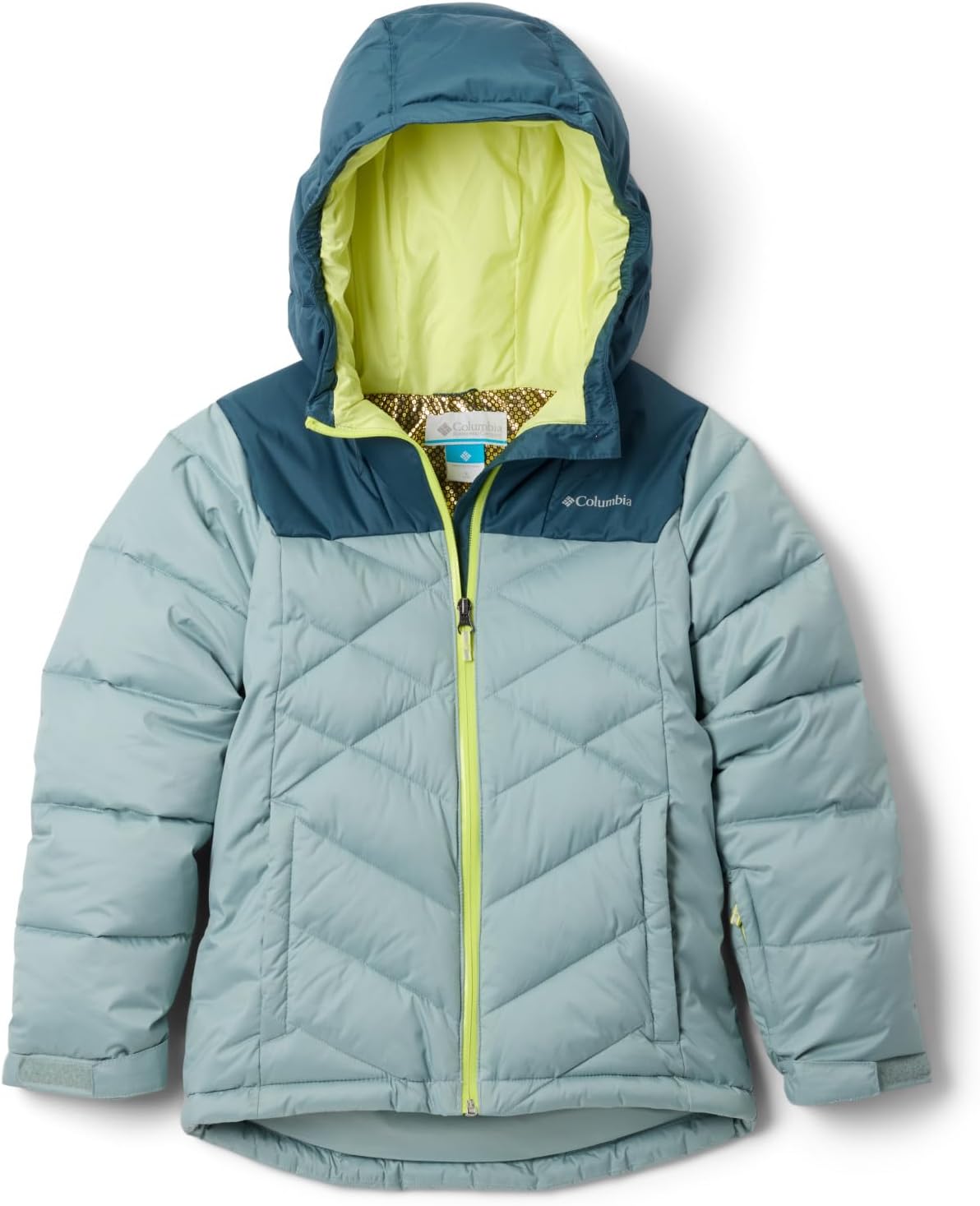 Зимняя стеганая куртка для девочек Columbia Powder III, Crushed Blue/Everblue