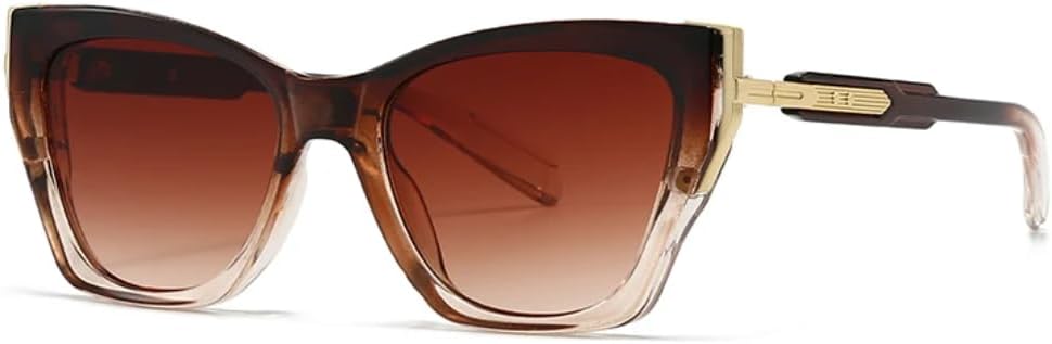 

Солнцезащитные очки с защитой UV400 | «Кошачий глаз», двойная перемычка, градиентные линзы | для женщин и мужчин, для занятий спортом на открытом воздухе и вождения DSVIGF, Coffee