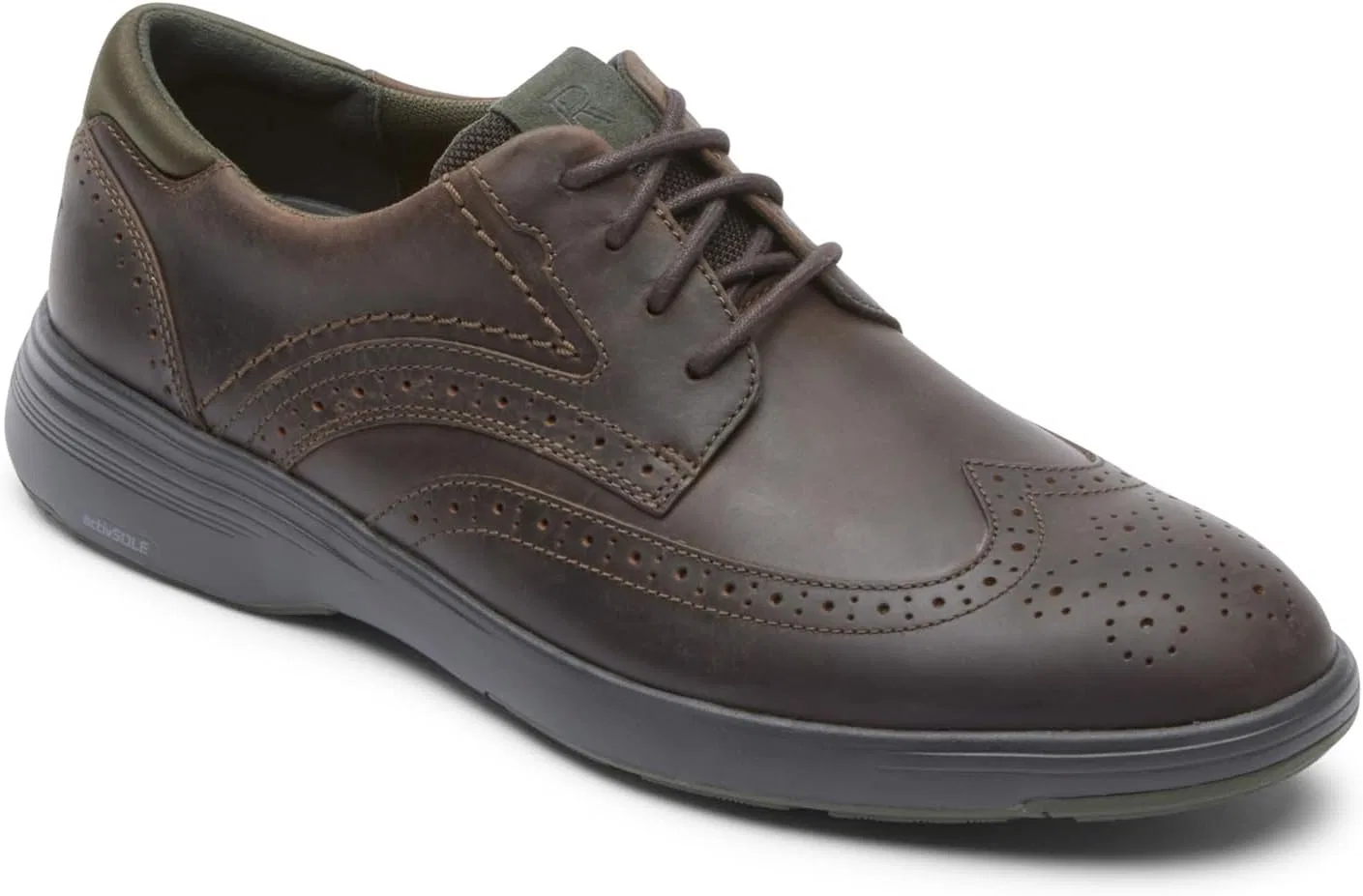 Мужские оксфорды Rockport Noah Wingtip, Dark Brown — фото 2