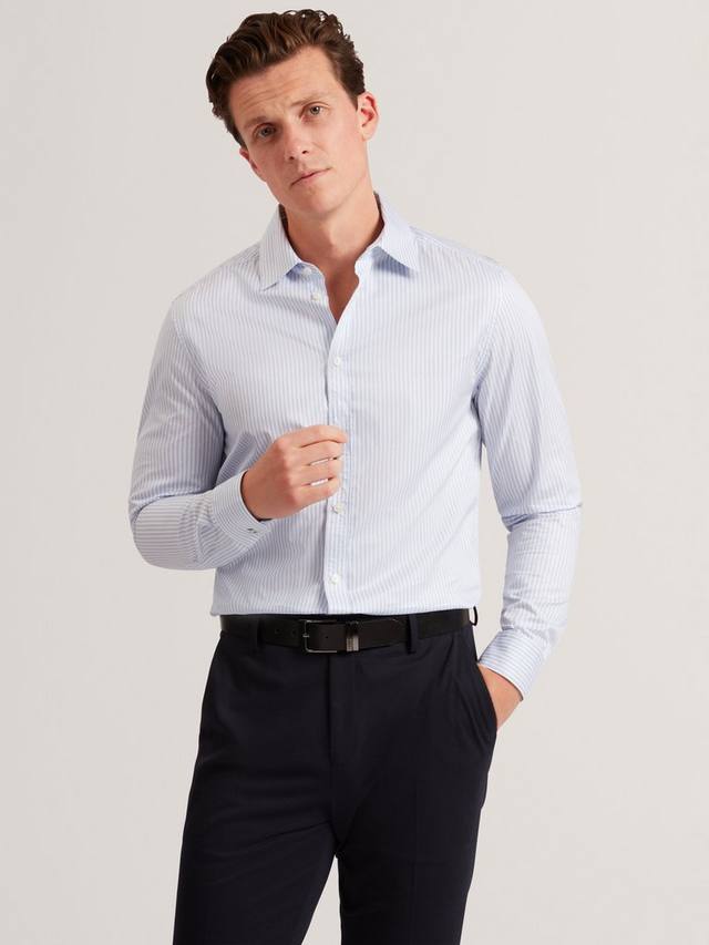 

Sohoe хлопковая рубашка с длинным рукавом в полоску Ted Baker, Light Blue