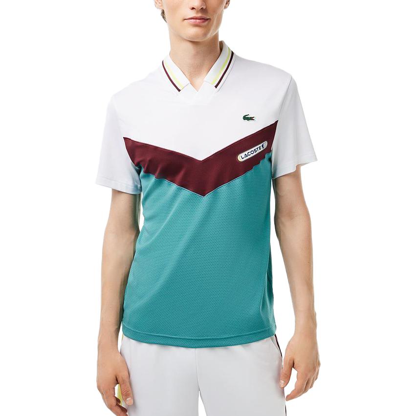 Футболка поло с шевронным узором LACOSTE, белый красный зеленый — фото 4