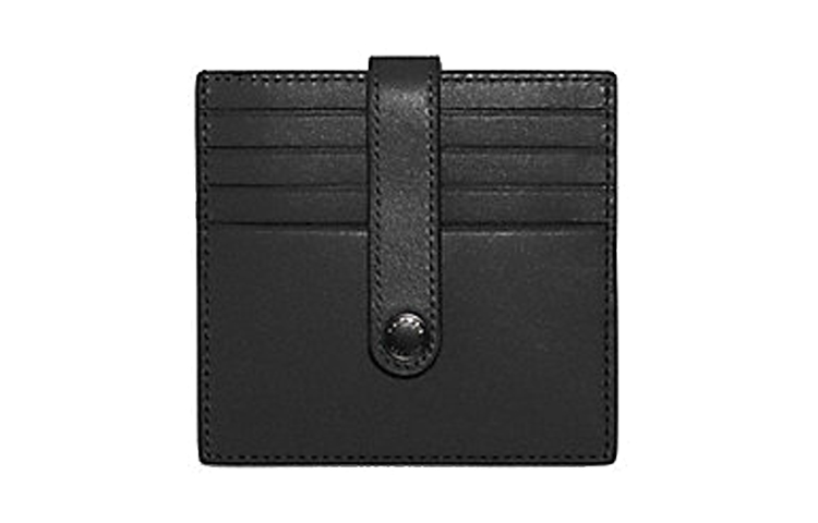 

COACH Кожаный картхолдер из кожи наследия для мужчин черный