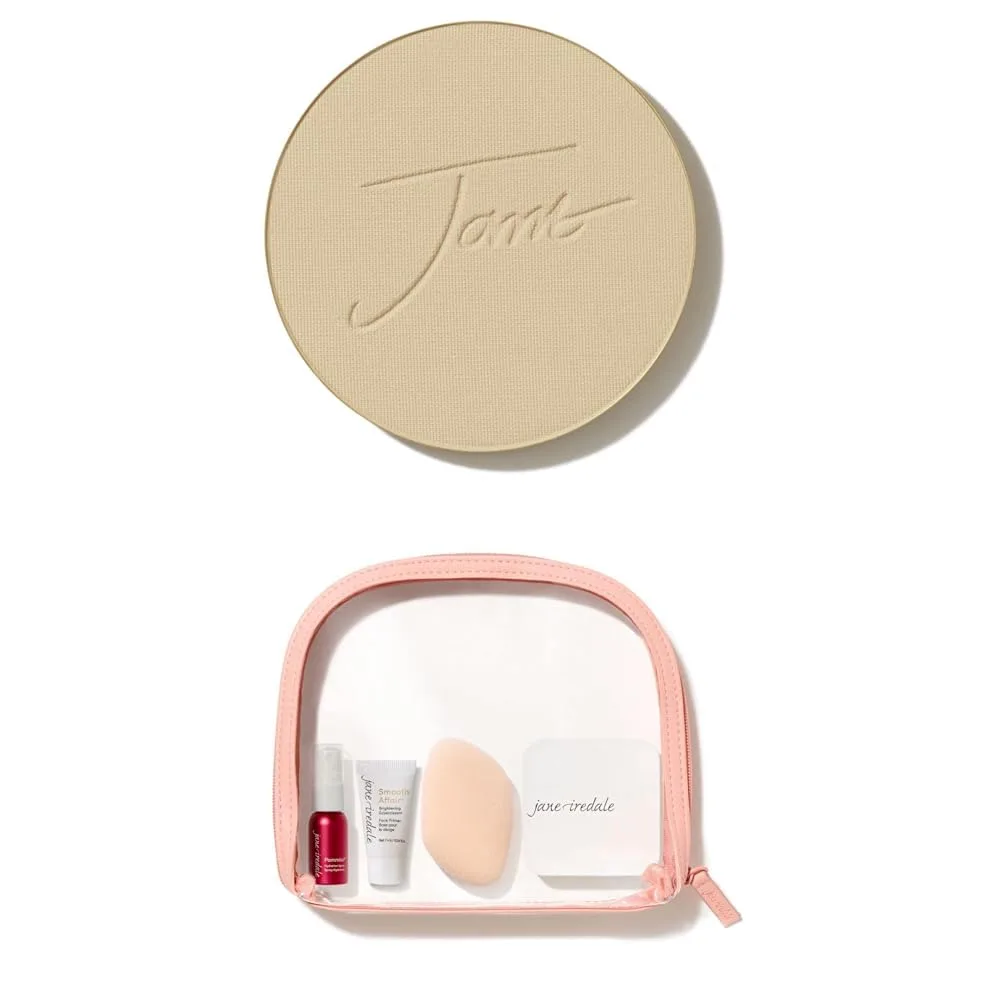 Набор многоразовых компактных пудр Jane Iredale PurePressed Base Mineral Foundation | Полуматовая прессованная пудра с SPF | Без талька, веганский продукт, не тестируется на животных, Warm Sienna